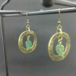 Bronze & Patina Leaf Handmade Earrings
